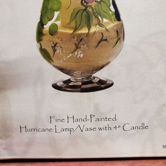 Vintage 1990's Home Essentials Grapes Hurricane Candleholder Vase NEW! - Picture 4 of 10